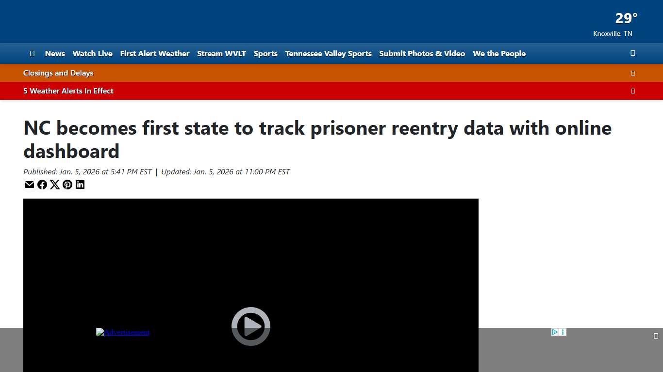 NC becomes first state to track prisoner reentry data with online dashboard
